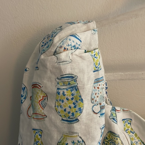 Aritzia Fatale Blouse Sand/Cobalt - Picture 7 of 14